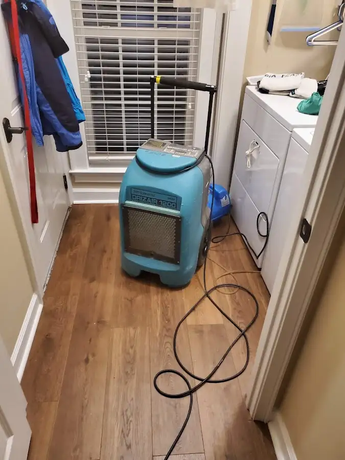 Commercial dehumidifier deployed for Flood Damage Cleanup in Seymour